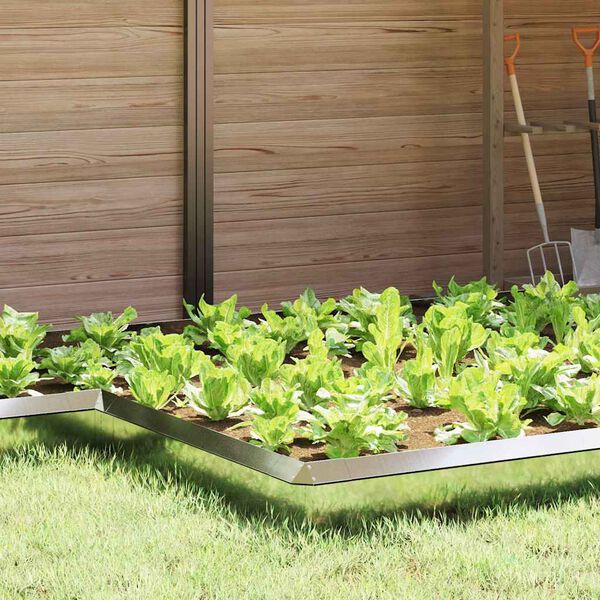 vidaXL Valla para caracoles 4 pcs Plateado 13,5 x 13,5 x 25 cm