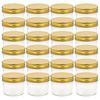 vidaXL Tarros de mermelada de vidrio tapa dorada 24 uds 110 ml