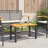 vidaXL Mesa de jardín ratán sintético madera acacia negro 70x38x42 cm
