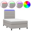 vidaXL Cama box spring con colch&oacute;n tela y LED gris claro 120x200 cm