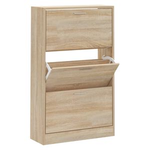 vidaXL Mueble zapatero madera contrachapada roble Sonoma 63x24x103 cm