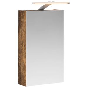 vidaXL Armario con espejo de ba&ntilde;o Roble ahumado 30 x 10,5 x 50 cm