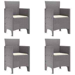 vidaXL Silla de Jardín 4 pcs Gris claro 53 x 49 x 85 cm PP