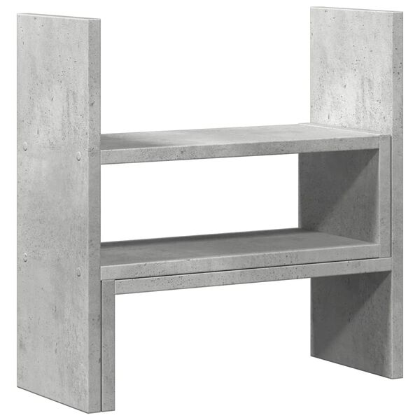 vidaXL Organizador de escritorio ajustable gris hormig&oacute;n 40x17x41 cm