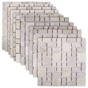 vidaXL Baldosas de Mosaico Crema 30 x 30 cm M&aacute;rmol