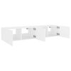 vidaXL Muebles de TV de pared con luces LED 2 uds blanco 80x35x31 cm