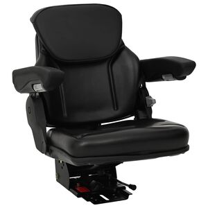 vidaXL Asiento de tractor con suspensi&oacute;n Negro 60 x 58 x 72 cm
