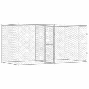 vidaXL Jaula para perro Plateado 400 x 200 x 200 cm Acero Galvanizado