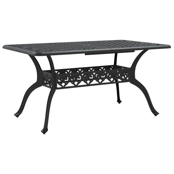 vidaXL Juego de comedor de jard&iacute;n 5 piezas aluminio fundido negro