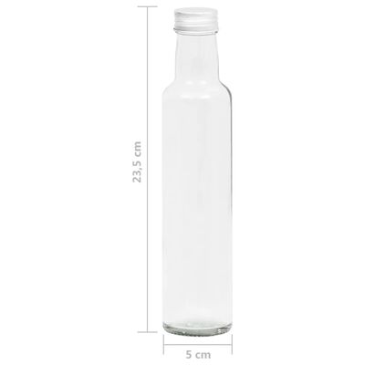 vidaXL Botellas pequeñas de vidrio con tapón de rosca 20 uds 260 ml