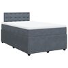 vidaXL Cama box spring con colch&oacute;n terciopelo gris oscuro 120x200 cm