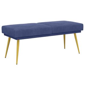 vidaXL Banco de Doble Capa Azul Polic&iacute;a 120 x 45 x 46 cm Terciopelo