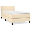 vidaXL Cama box spring con colch&oacute;n tela color crema 90x200 cm