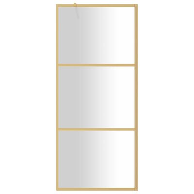 vidaXL Mampara puerta de ducha vidrio transparente ESG dorado 80x195cm