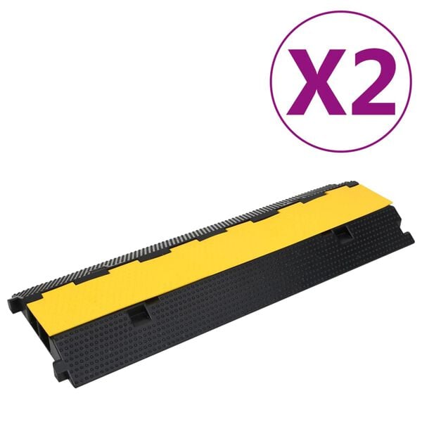 vidaXL Rampas protectoras de cables con 2 canales 2 uds goma 100 cm