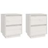 vidaXL Mesitas de noche 2 uds madera maciza de pino blanco 40x35x50 cm