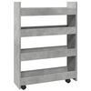 vidaXL Carro de almacenaje estrecho 4 niveles madera gris hormig&oacute;n