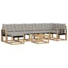 vidaXL Conjunto de sof&aacute;s de exterior 8 uds. Blanco y Gris Claro
