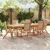 vidaXL Juego comedor de jard&iacute;n 7 pzas madera maciza acacia y textileno