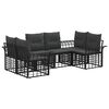 vidaXL Conjunto de sof&aacute;s de exterior 6 uds. Negro y Gris oscuro