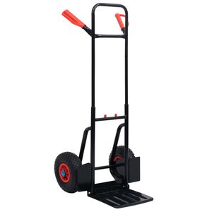 vidaXL Carrito de mano telesc&oacute;pico 200 kg negro y rojo