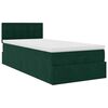 vidaXL Estructura de cama otomana con colch&oacute;n terciopelo verde oscuro