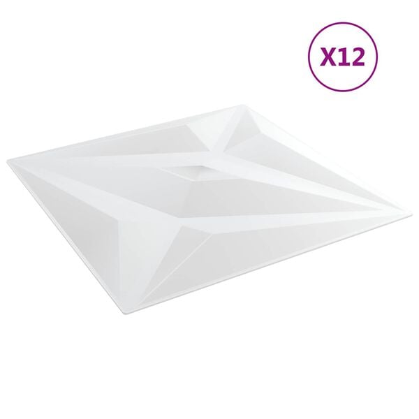 vidaXL Paneles de pared 12 pcs Estrella Blanca 50 x 50 cm Espuma XPS