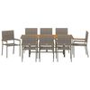 vidaXL Conjunto de Comedor de Jardín 9 pcs Gris ratán sintético