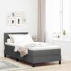 vidaXL Cama tipo Box Spring con colch&oacute;n Gris oscuro 90 x 200 cm tela
