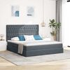 vidaXL Cama con almacenamiento y LED Gris oscuro 180 x 200 cm