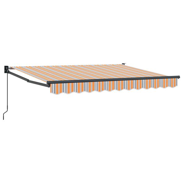 vidaXL Toldo retr&aacute;ctil manual Naranja, Gris y Azul 3,5 x 2 m