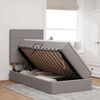 vidaXL Cama con almacenamiento y LED Taup&eacute; 90 x 200 cm Poli&eacute;ster