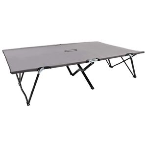 vidaXL Tumbona doble plegable acero gris