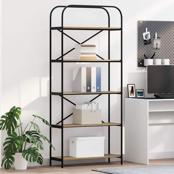 vidaXL Estante de libros Roble artesanal 80 x 30 x 183 cm