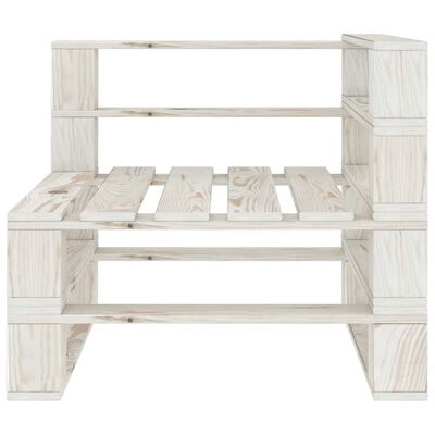 vidaXL Juego de muebles de palets para jardín 8 piezas madera blanco
