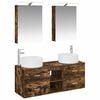 vidaXL Juego de muebles de ba&ntilde;o 5 uds. Roble Ahumado