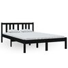 vidaXL Estructura de cama sin colch&oacute;n madera maciza negro 120x200 cm