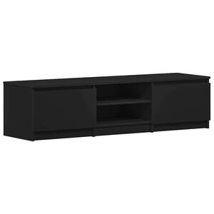 vidaXL Mueble de TV madera contrachapada negro 140x40x35,5 cm