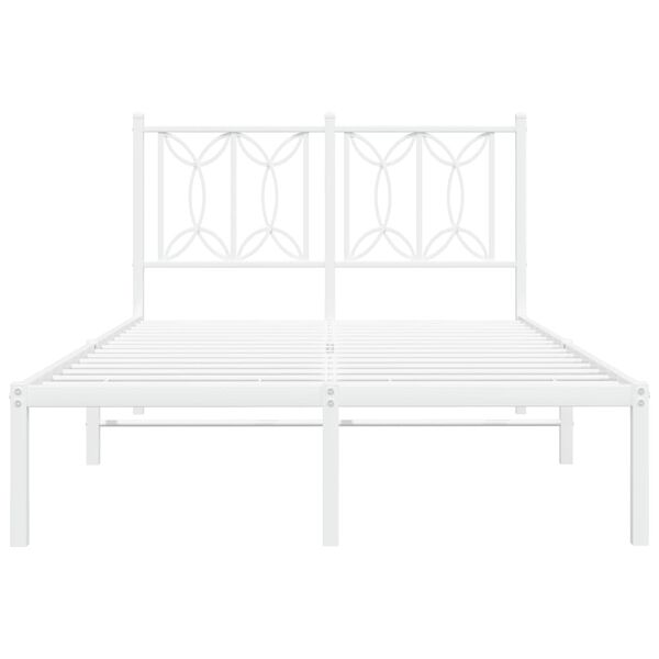 vidaXL Estructura cama sin colch&oacute;n con cabecero metal blanco 120x200cm