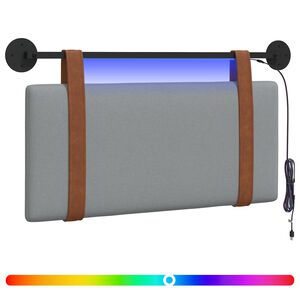 vidaXL Cabecero colgante Con luz LED Gris Claro PU antiguo