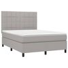 vidaXL Cama box spring con colch&oacute;n tela gris claro 140x200 cm