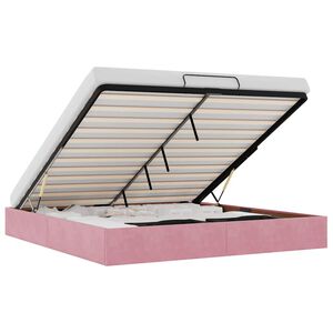 vidaXL Estructura cama otomana sin colch&oacute;n terciopelo rosa 160x200 cm