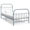 vidaXL Estructura de cama sin colch&oacute;n metal gris 90x200 cm