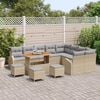vidaXL Conjunto de sof&aacute;s de jard&iacute;n 13 pcs Beige rat&aacute;n sint&eacute;tico