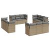 vidaXL Set de sof&aacute;s de jard&iacute;n 12 pzas y cojines rat&aacute;n sint&eacute;tico marr&oacute;n