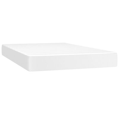 vidaXL Cama box spring con colchón cuero sintético blanco 120x200 cm