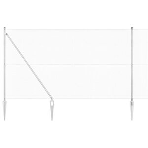 vidaXL Poste de Valla Plateado