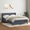 vidaXL Cama box spring con colch&oacute;n terciopelo gris oscuro 140x210 cm