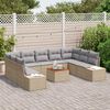 vidaXL Conjunto de sofá de jardín 10 pcs beige y gris claro