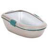 vidaXL Arenero para gatos PP blanco y marr&oacute;n 69,5x47x26 cm